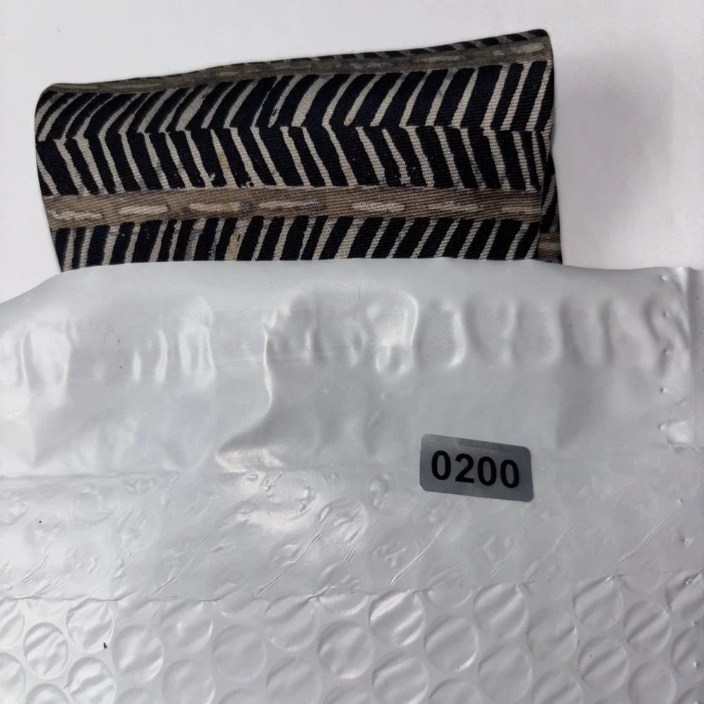 Albert Nipon Black and Tan Geometric Pattern 100% Silk Designer Tie‎